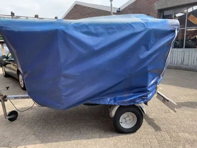 Polyester Open zeilboot Optimist 2x, + Trailer Photo 8