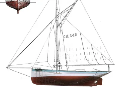 Hout Zeilboot Aldous Smack 1060 Foto 6