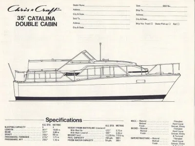 Polyester Motorboat Chris Craft Catalina 35 DC Photo 26