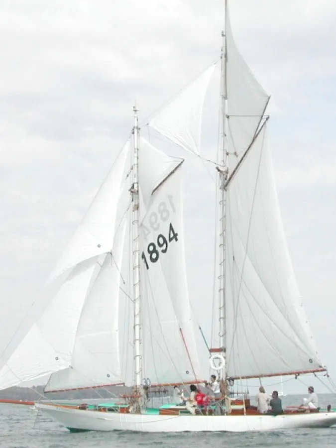Wood Sailboat Hansen Gaff Schooner