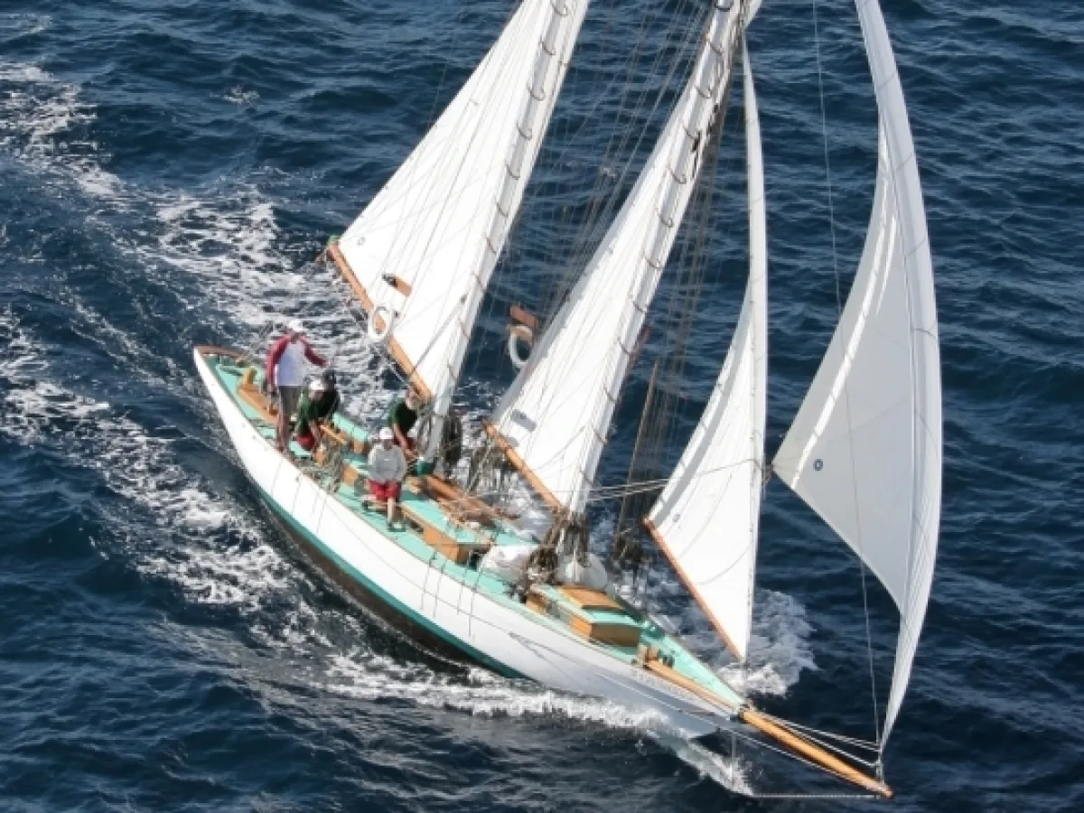 Wood Sailboat Hansen Gaff Schooner