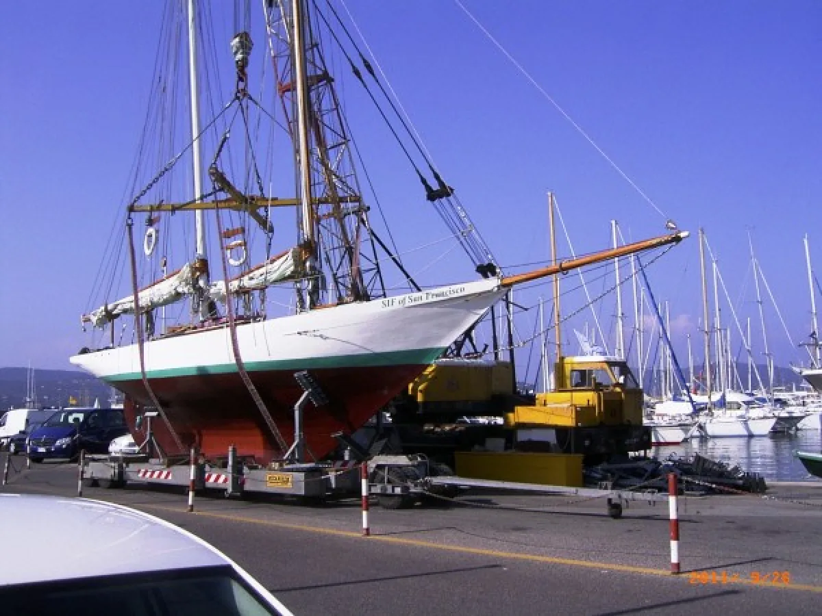 Wood Sailboat Hansen Gaff Schooner