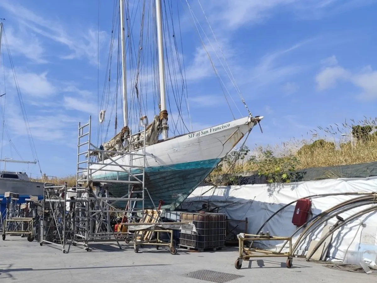 Wood Sailboat Hansen Gaff Schooner