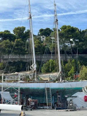 Wood Sailboat Hansen Gaff Schooner Photo 2