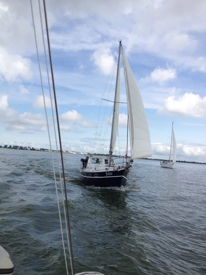 Staal Zeilboot Unter Elbe Motorsailer