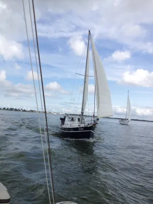 Staal Zeilboot Unter Elbe Motorsailer Foto 1