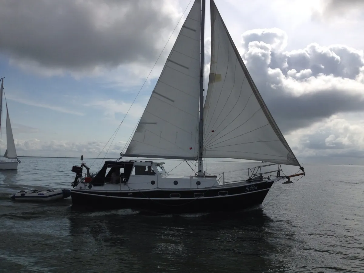 Staal Zeilboot Unter Elbe Motorsailer