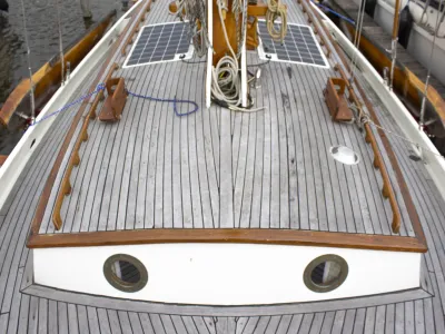 Staal Zeilboot Zeeschouw Platbodem Foto 22