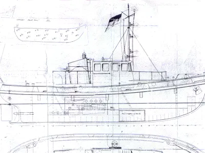 Stahl Arbeitsboot Schlepper 1500 Foto 2