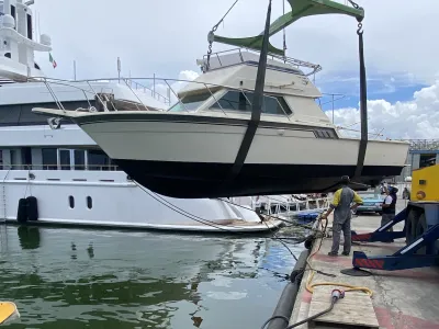 Polyester Motorboot Hatteras 32 Sport Fly Foto 1