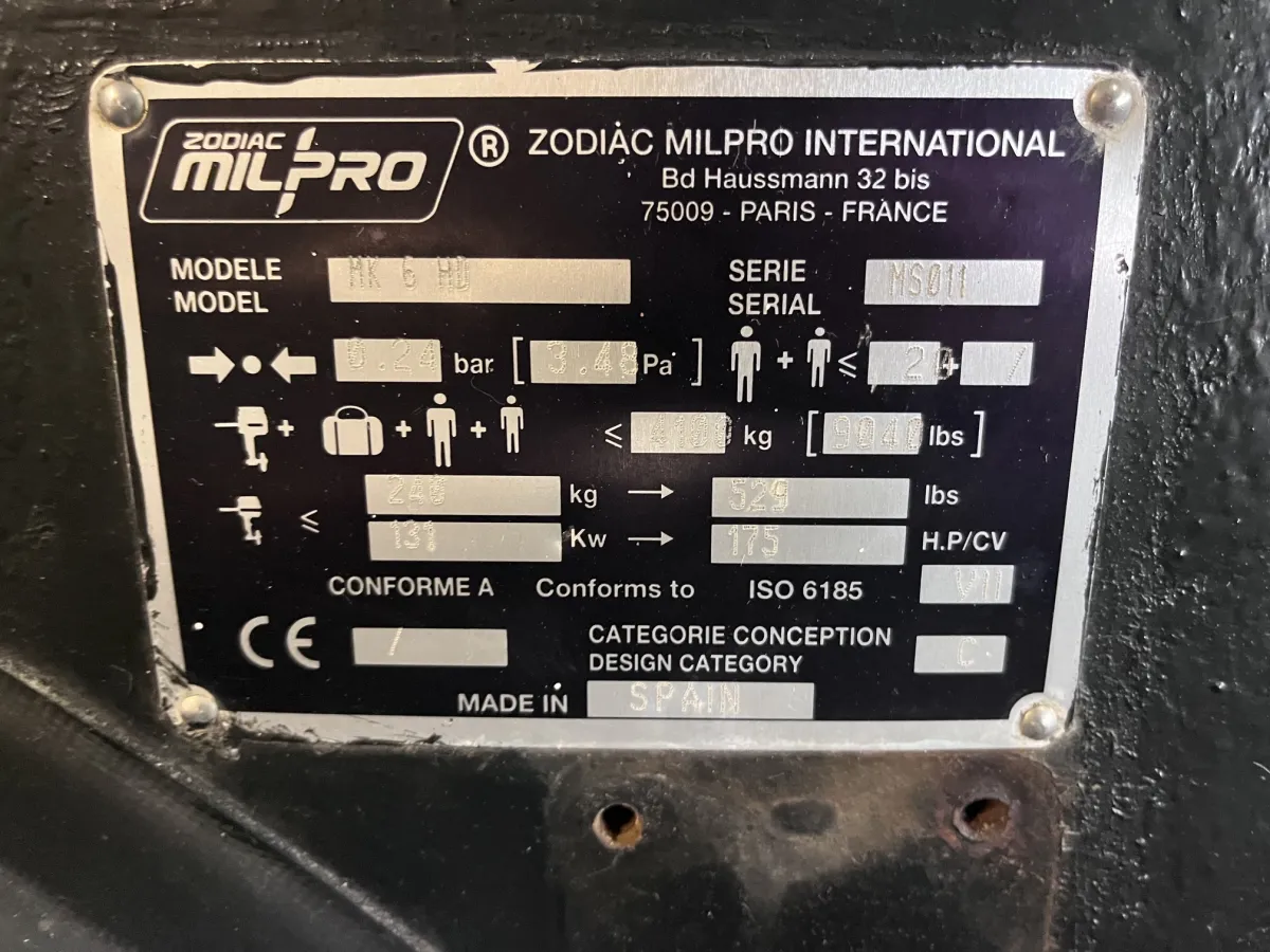 Anderes Material RIB Zodiac Milpro MK 6 HD